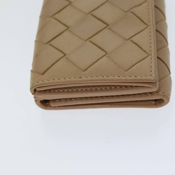 BOTTEGA VENETA INTRECCIATO Compact Wallet Leather Beige - Picture 4 of 16